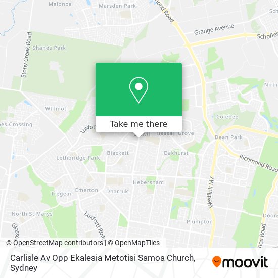 Carlisle Av Opp Ekalesia Metotisi Samoa Church map