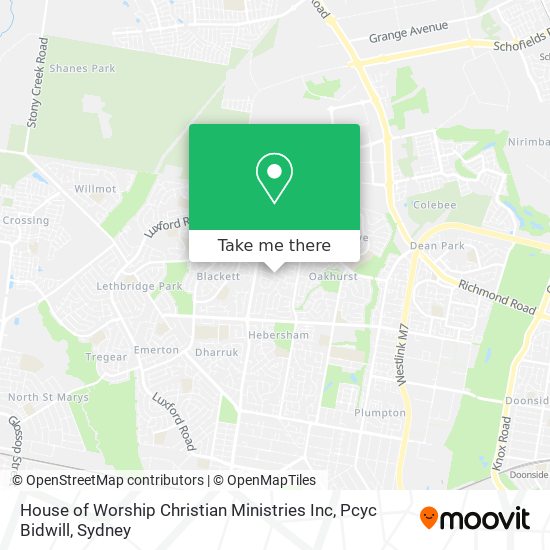 House of Worship Christian Ministries Inc, Pcyc Bidwill map