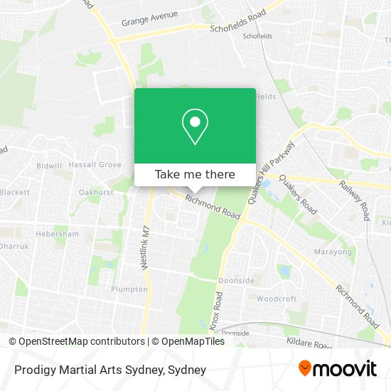 Prodigy Martial Arts Sydney map