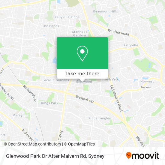 Glenwood Park Dr After Malvern Rd map