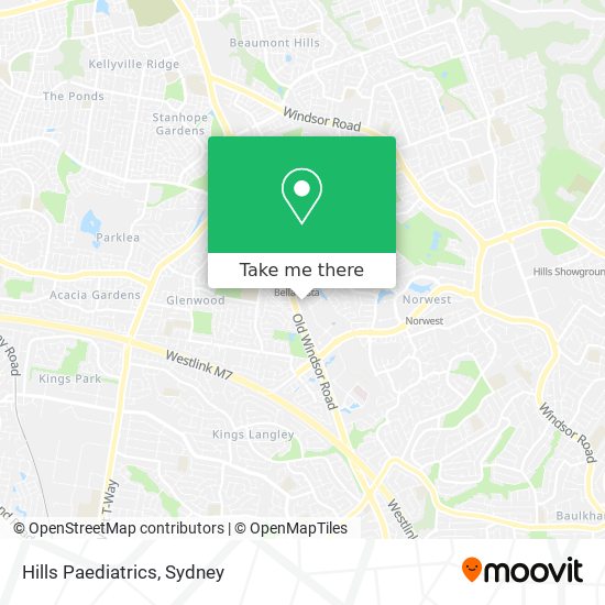 Hills Paediatrics map