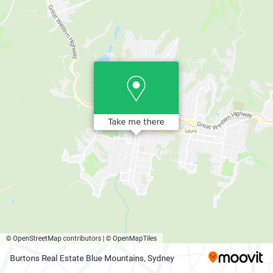 Burtons Real Estate Blue Mountains map