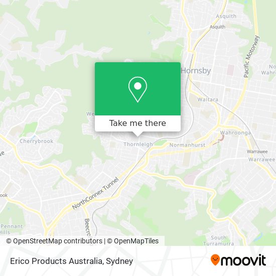 Mapa Erico Products Australia