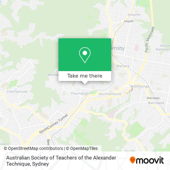 Mapa Australian Society of Teachers of the Alexander Technique