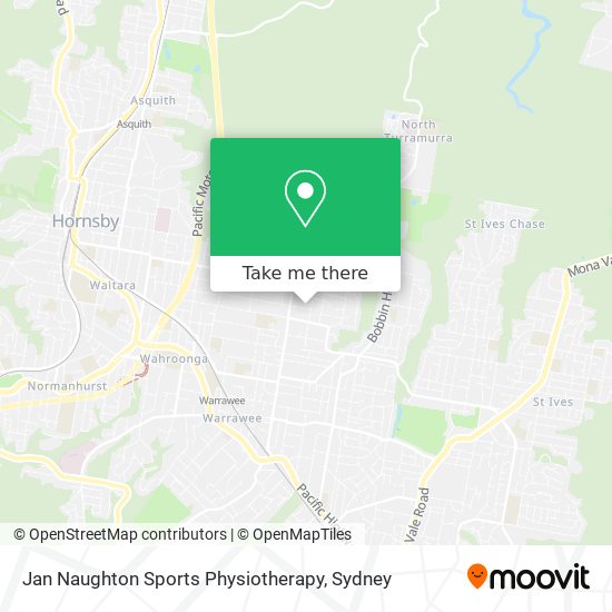 Jan Naughton Sports Physiotherapy map