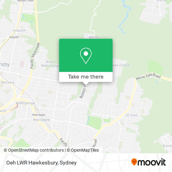 Mapa Oeh LWR Hawkesbury