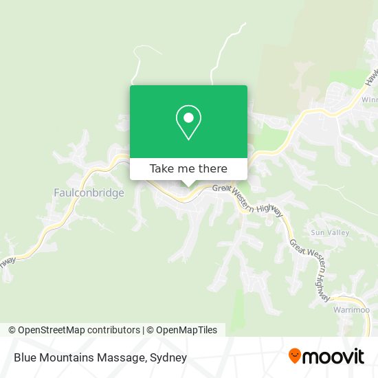 Blue Mountains Massage map
