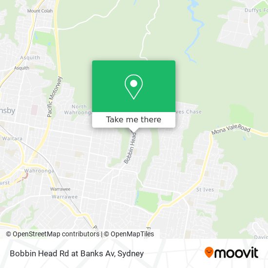 Bobbin Head Rd at Banks Av map