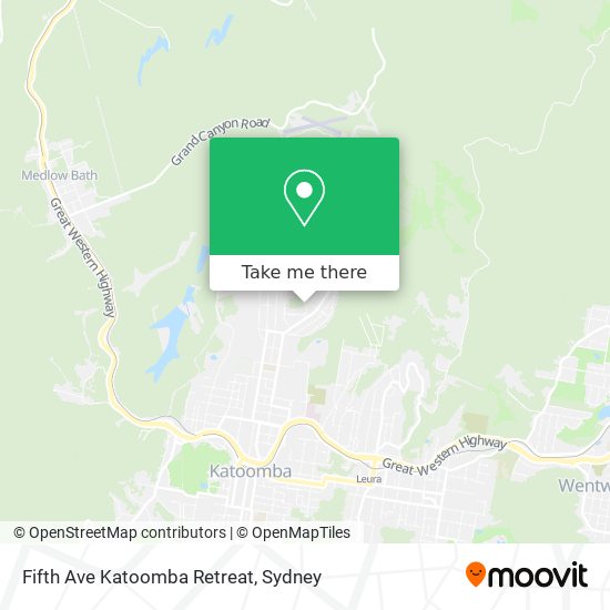 Mapa Fifth Ave Katoomba Retreat