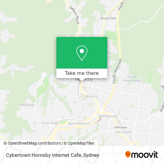 Mapa Cybertown Hornsby Internet Cafe