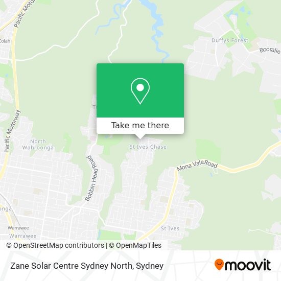 Zane Solar Centre Sydney North map