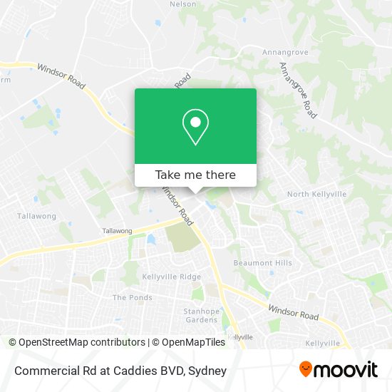 Commercial Rd at Caddies BVD map