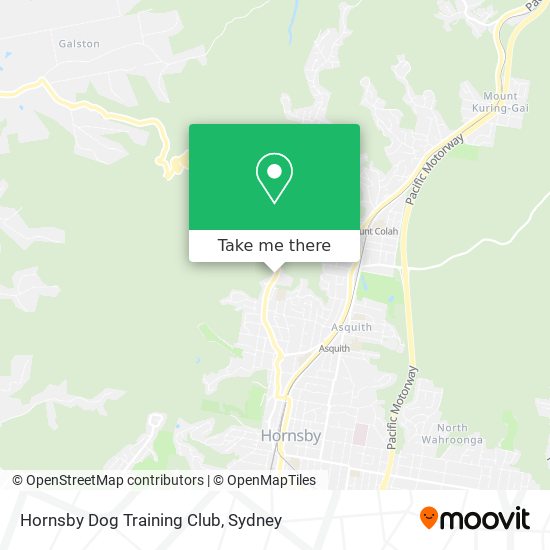 Mapa Hornsby Dog Training Club
