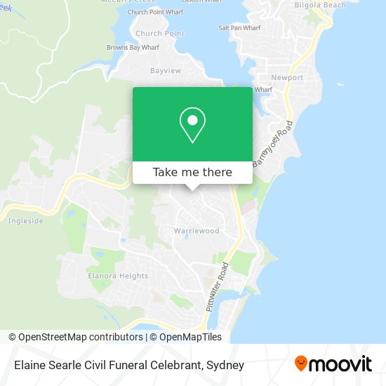 Elaine Searle Civil Funeral Celebrant map