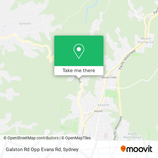 Galston Rd Opp Evans Rd map