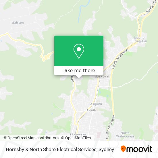 Hornsby & North Shore Electrical Services map