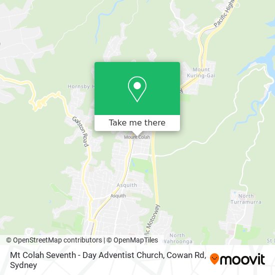 Mt Colah Seventh - Day Adventist Church, Cowan Rd map