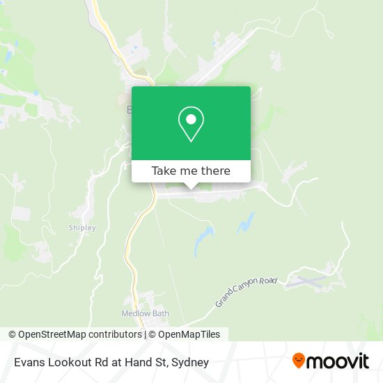 Evans Lookout Rd at Hand St map
