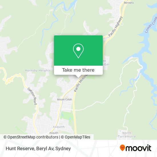 Hunt Reserve, Beryl Av map