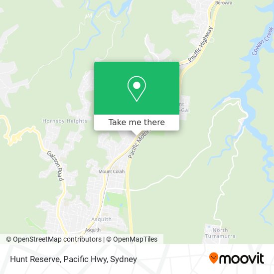 Hunt Reserve, Pacific Hwy map