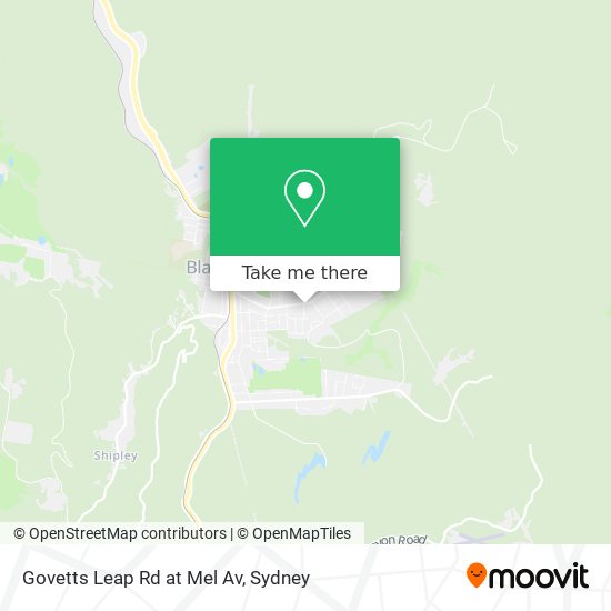 Govetts Leap Rd at Mel Av map