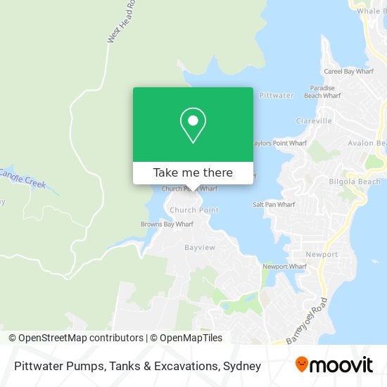 Mapa Pittwater Pumps, Tanks & Excavations