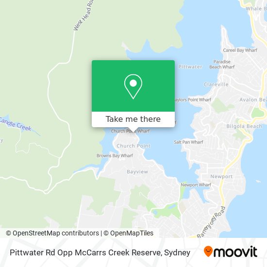 Pittwater Rd Opp McCarrs Creek Reserve map