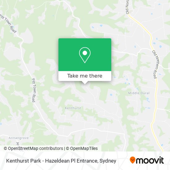 Kenthurst Park - Hazeldean Pl Entrance map