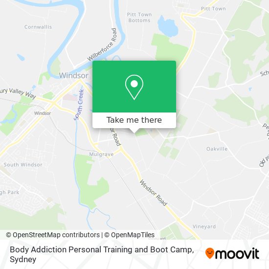 Mapa Body Addiction Personal Training and Boot Camp