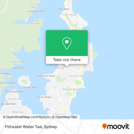 Pittwater Water Taxi map