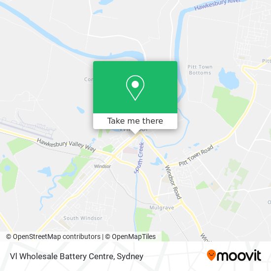 How to get to Vl Wholesale Battery Centre in Windsor (NSW) by Bus or Train?