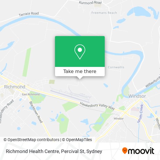 Richmond Health Centre, Percival St map