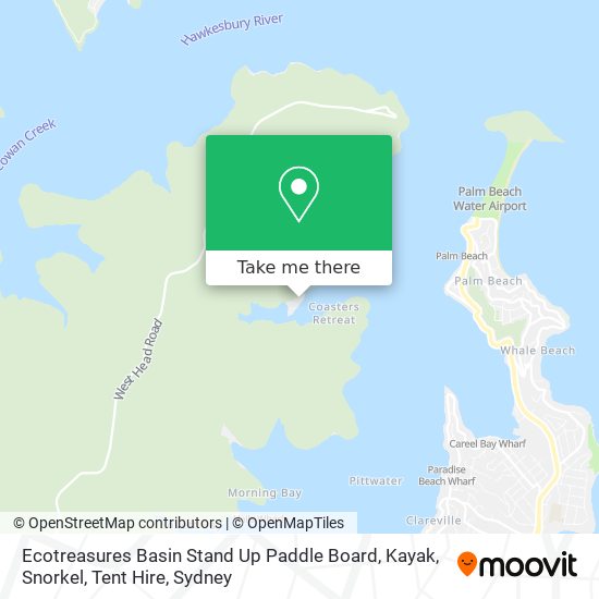 Ecotreasures Basin Stand Up Paddle Board, Kayak, Snorkel, Tent Hire map