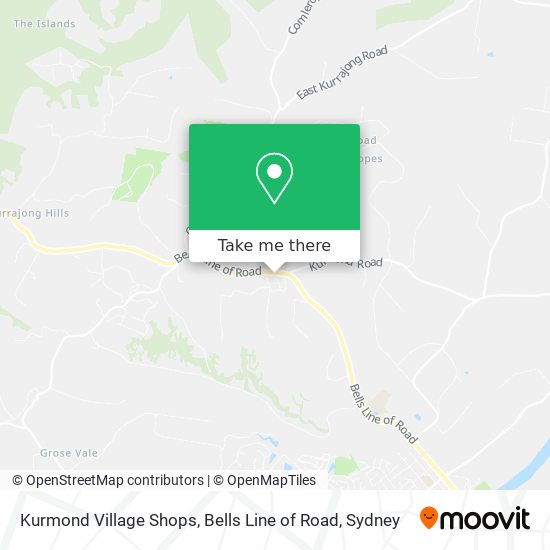 Mapa Kurmond Village Shops, Bells Line of Road