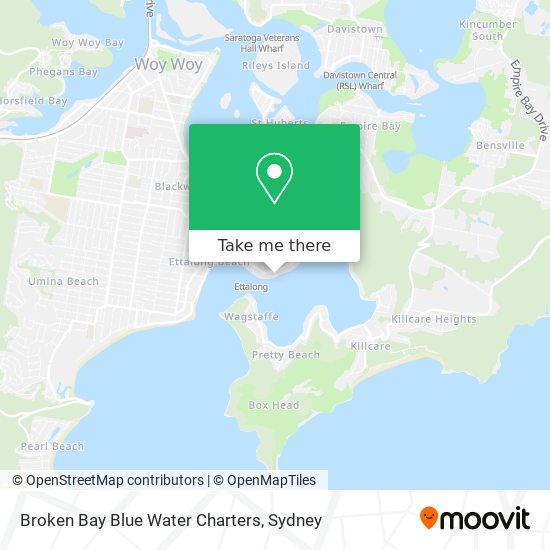 Mapa Broken Bay Blue Water Charters