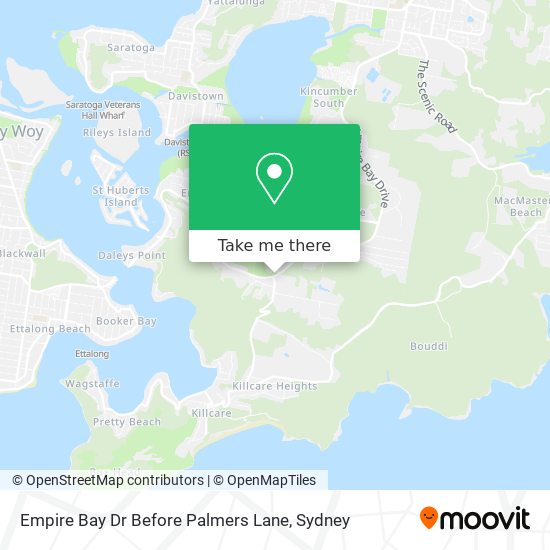Empire Bay Dr Before Palmers Lane map