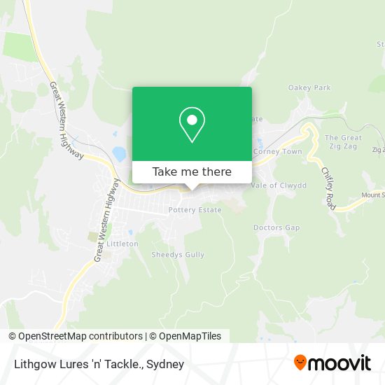 Mapa Lithgow Lures 'n' Tackle.