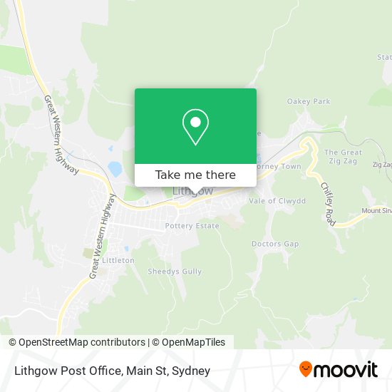 Lithgow Post Office, Main St map
