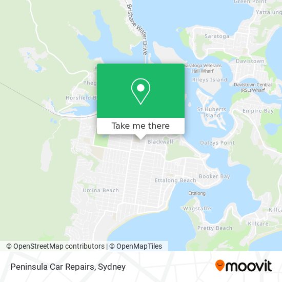 Peninsula Car Repairs map