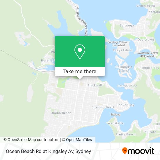 Mapa Ocean Beach Rd at Kingsley Av