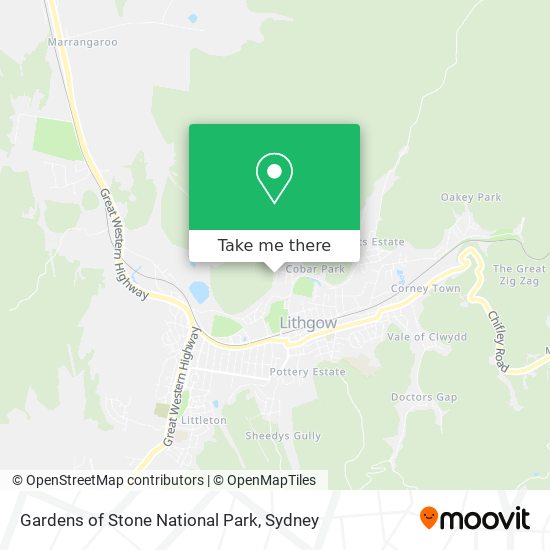 Gardens of Stone National Park map