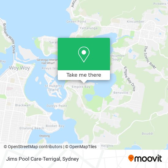 Mapa Jims Pool Care-Terrigal