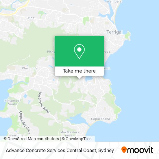 Advance Concrete Services Central Coast map