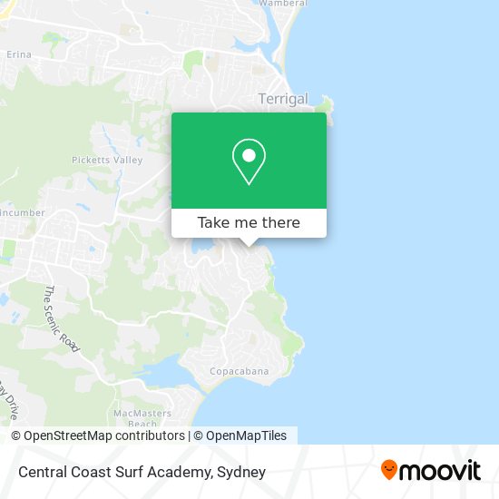 Central Coast Surf Academy map