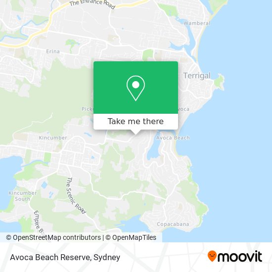 Avoca Beach Reserve map