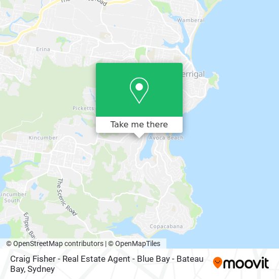 Mapa Craig Fisher - Real Estate Agent - Blue Bay - Bateau Bay