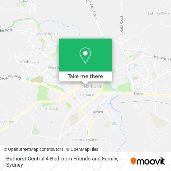 Bathurst Central 4 Bedroom Friends and Family map