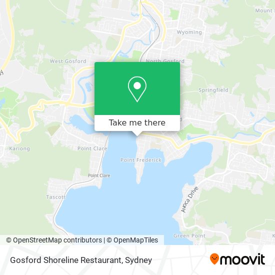 Gosford Shoreline Restaurant map