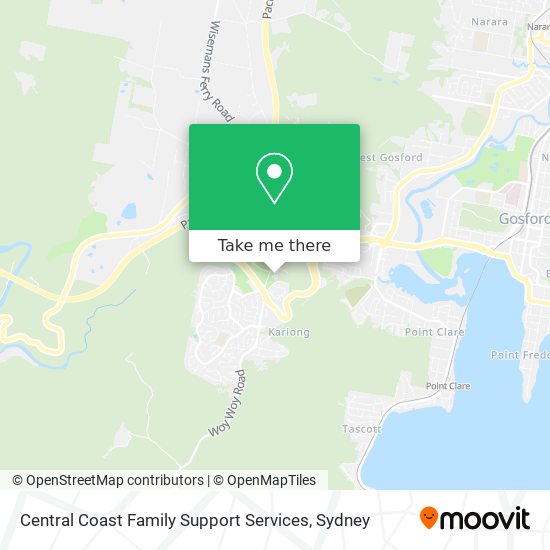 Mapa Central Coast Family Support Services