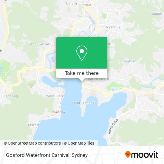 Gosford Waterfront Carnival map